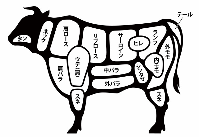 牛肉の部位図表
